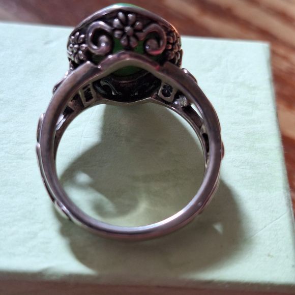 Barse Thai Green Turquoise & Silver Ring - Picture 5 of 11